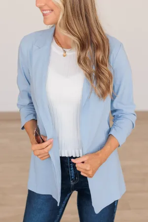 Make An Appearance Casual Blazer- Light Blue
