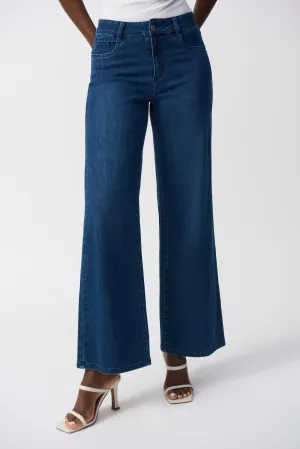 Medium Blue Goldie Classic Wide-Leg Stretch Jeans