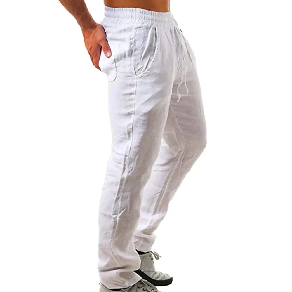 Men's Cotton Linen Pants  Autumn Trousers, S-3XL