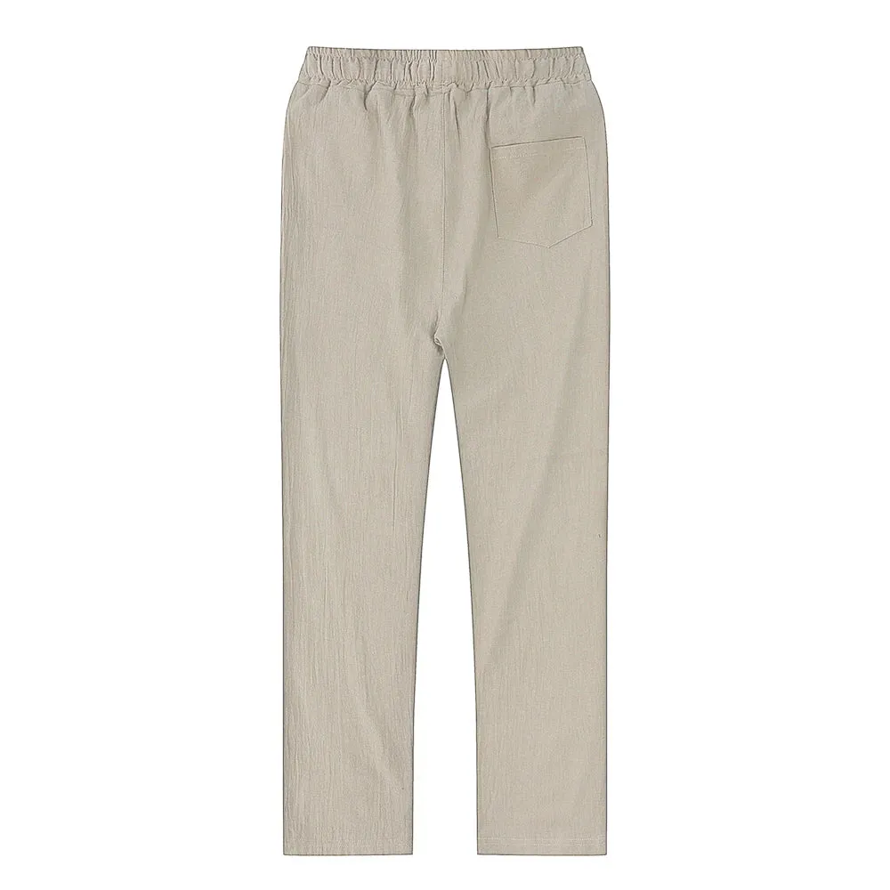 Men's Cotton Linen Pants  Autumn Trousers, S-3XL