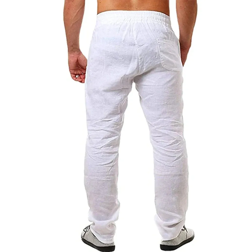Men's Cotton Linen Pants  Autumn Trousers, S-3XL