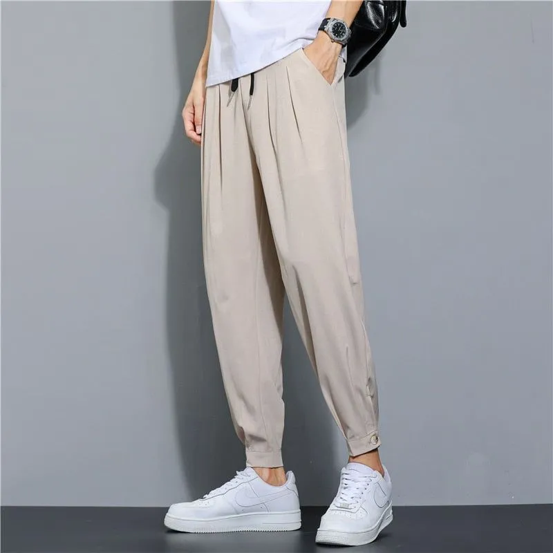 Men‘s Daily Baggy Pants Sports Straight Joggers Fashion Streetwear Trousers