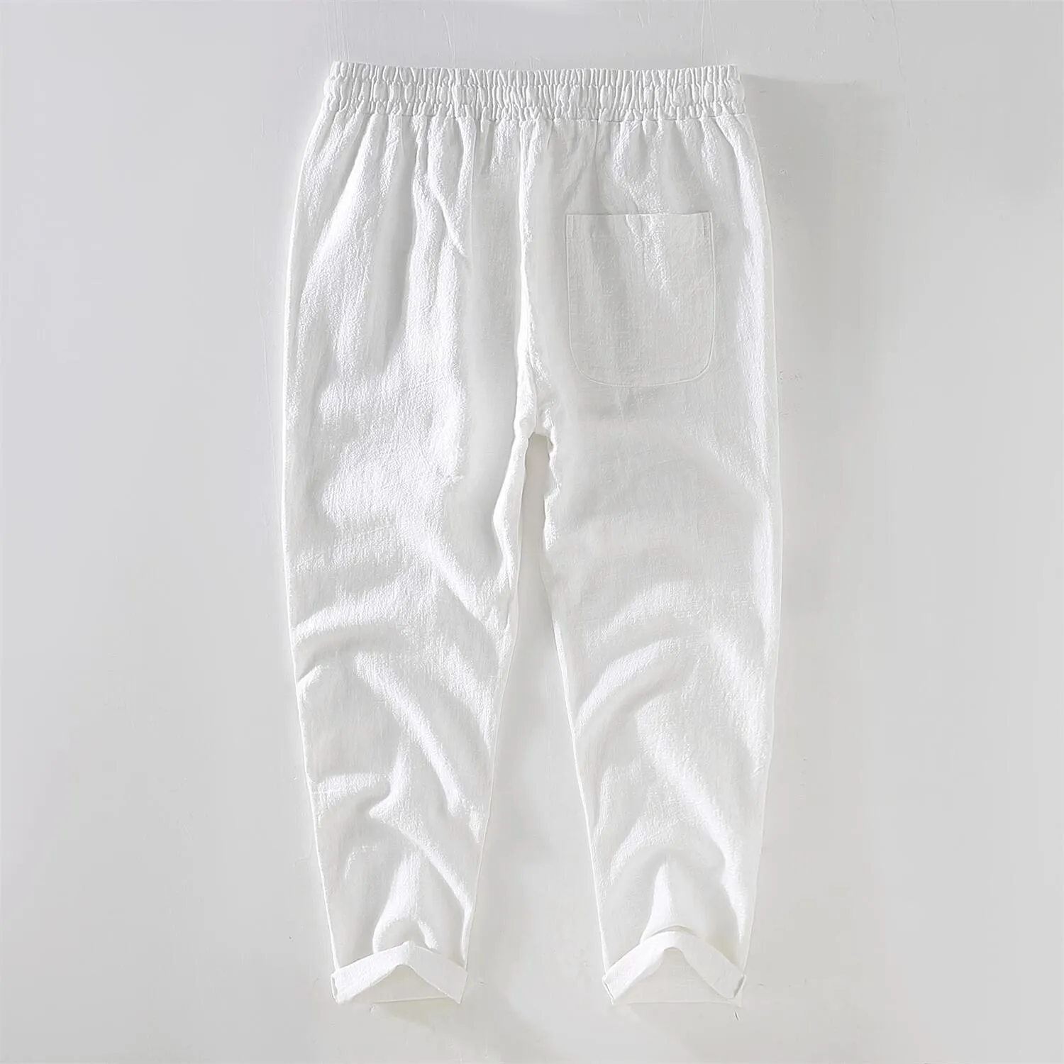 Men's Linen Drawstring Cropped Pants