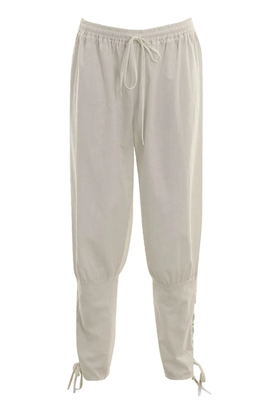Mens Natural Lace-up Leg Pants