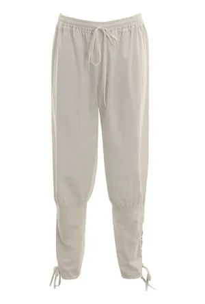 Mens Natural Lace-up Leg Pants