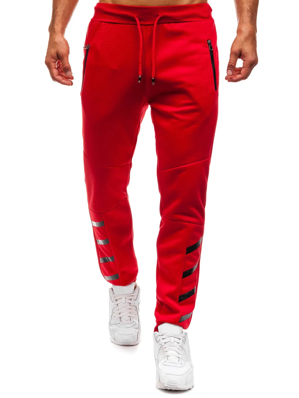 Men's Stripes Drawstring Long Casual Elstic Jogger Pants