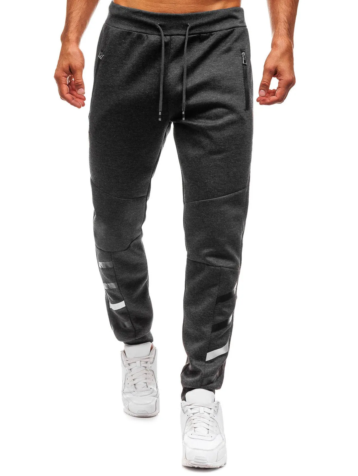 Men's Stripes Drawstring Long Casual Elstic Jogger Pants