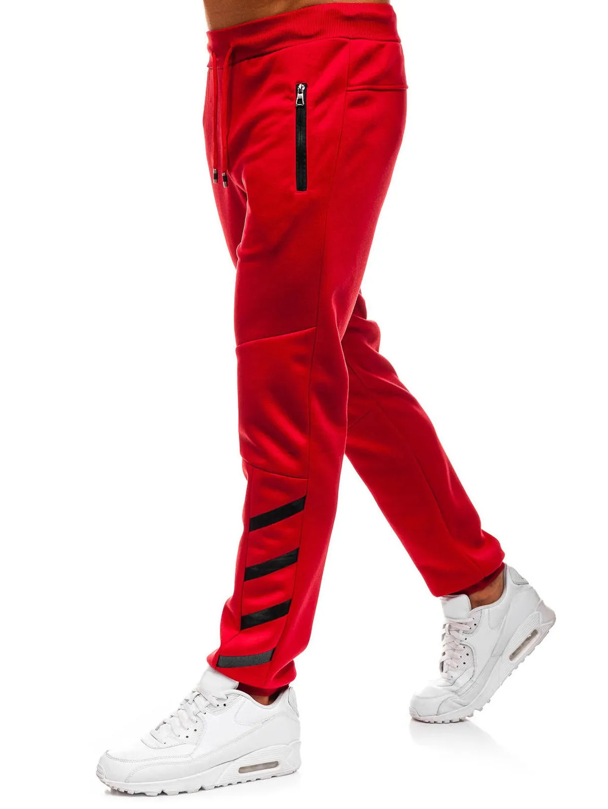 Men's Stripes Drawstring Long Casual Elstic Jogger Pants