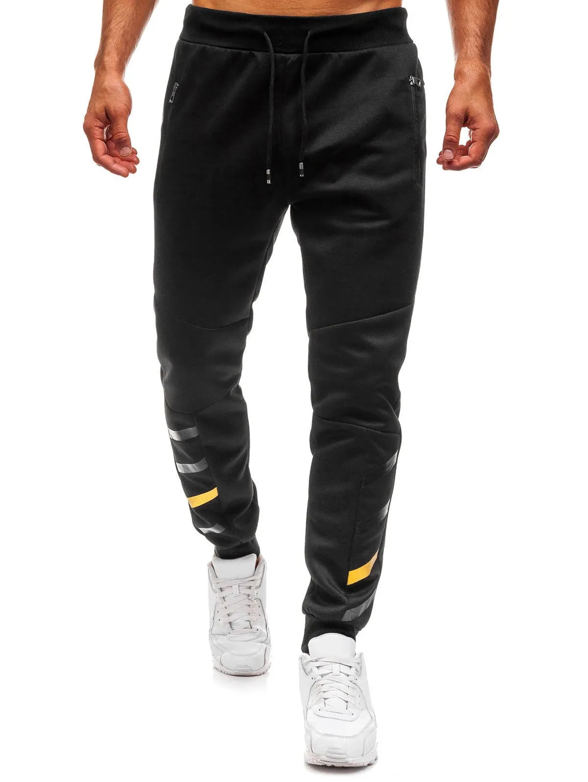 Men's Stripes Drawstring Long Casual Elstic Jogger Pants