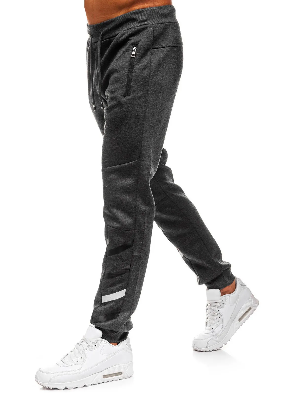 Men's Stripes Drawstring Long Casual Elstic Jogger Pants