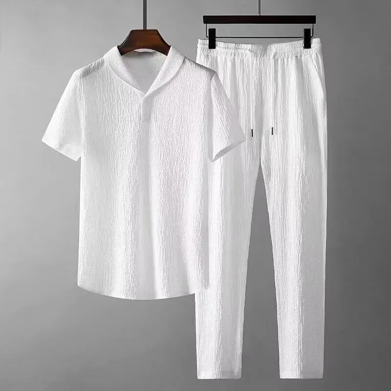 Men's Summer Fashion Sports T-Shirt Wth Full Length Pants