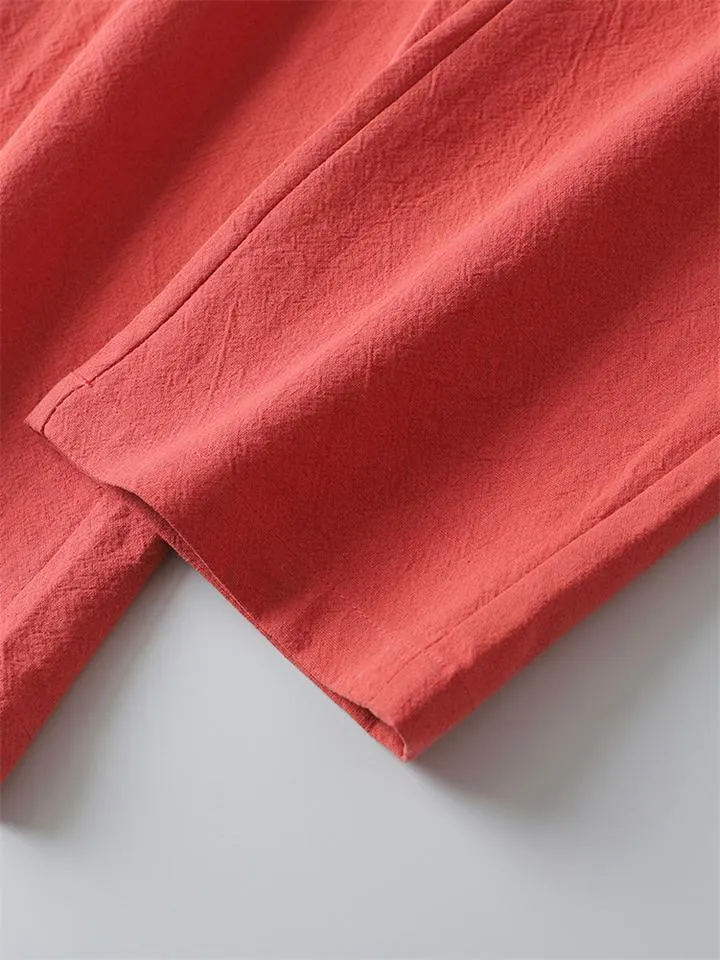 Men's Summer Plus Size Ice Silk Casual Loose Straight Cotton Linen Pants