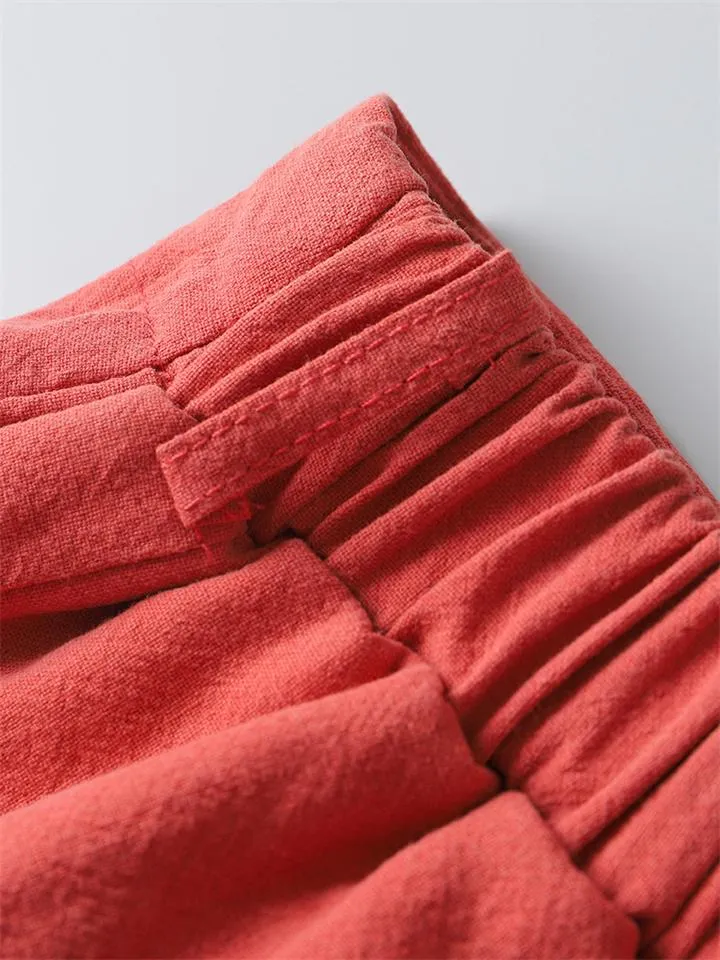 Men's Summer Plus Size Ice Silk Casual Loose Straight Cotton Linen Pants