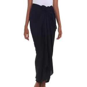 'Midnight in Bali' Traditional Balinese Fashion Black Rayon Sarong