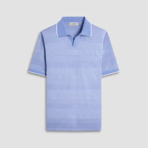 Mixed Media Johnny Collar Polo Shirt