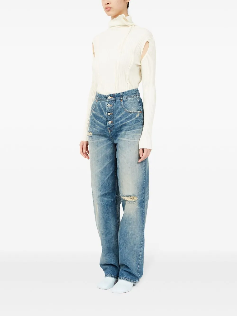 MM6 MAISON MARGIELA Distressed Cotton Jeans for Women