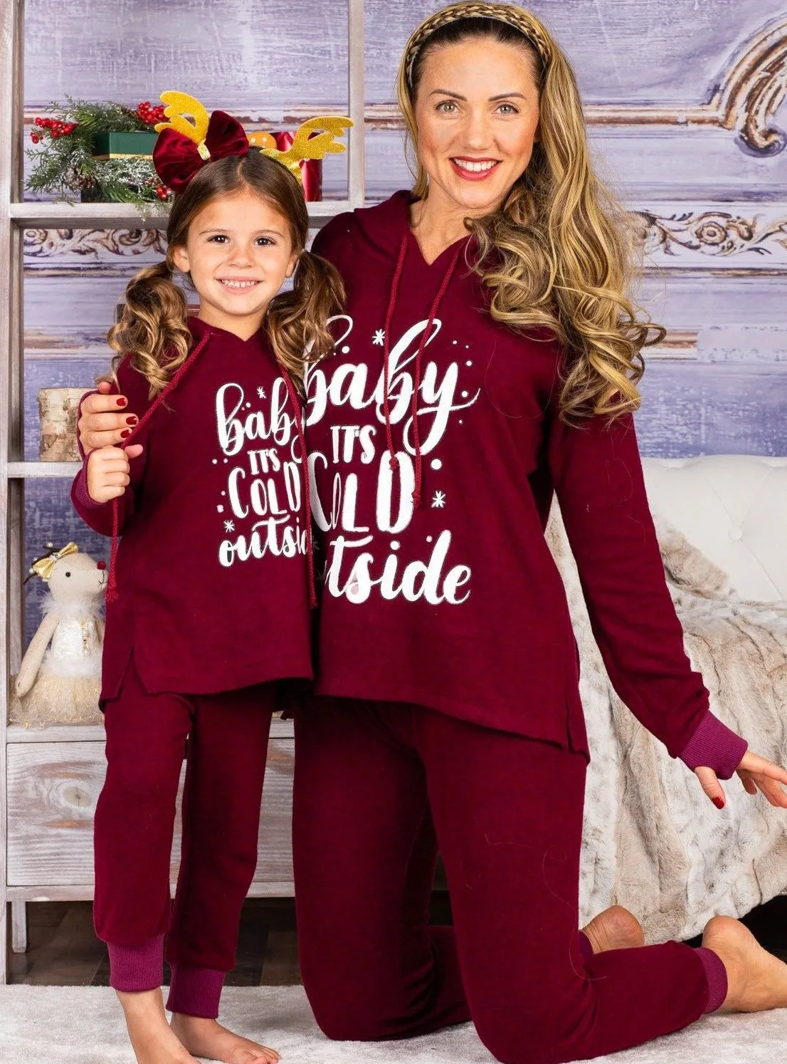 Mommy and Me Baby It's Cold Outside Loungewear Set