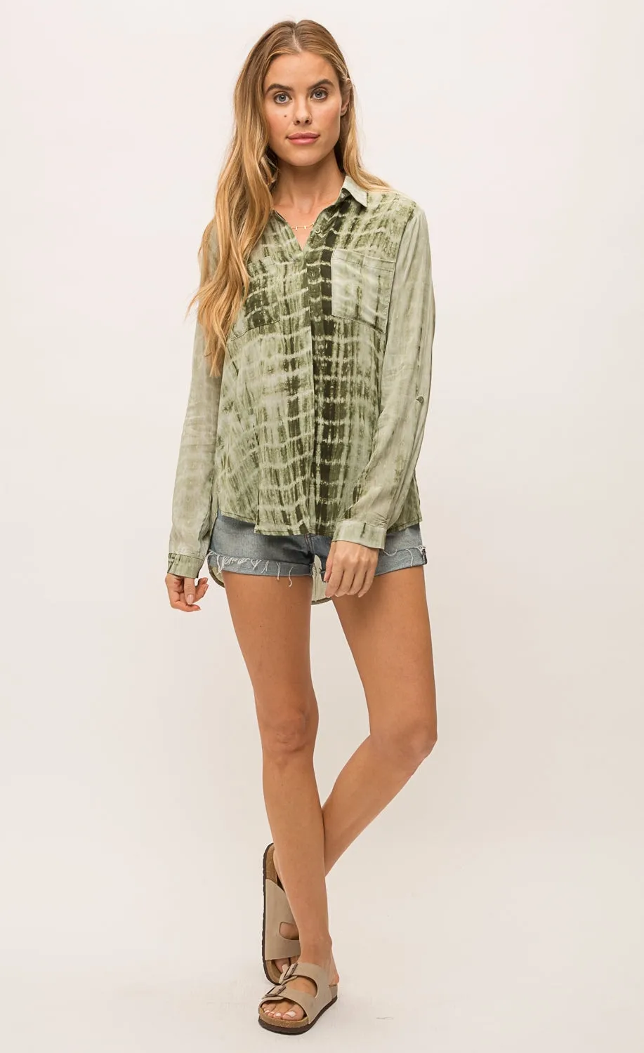 Mystree Flowy Tie-Dye Shirt
