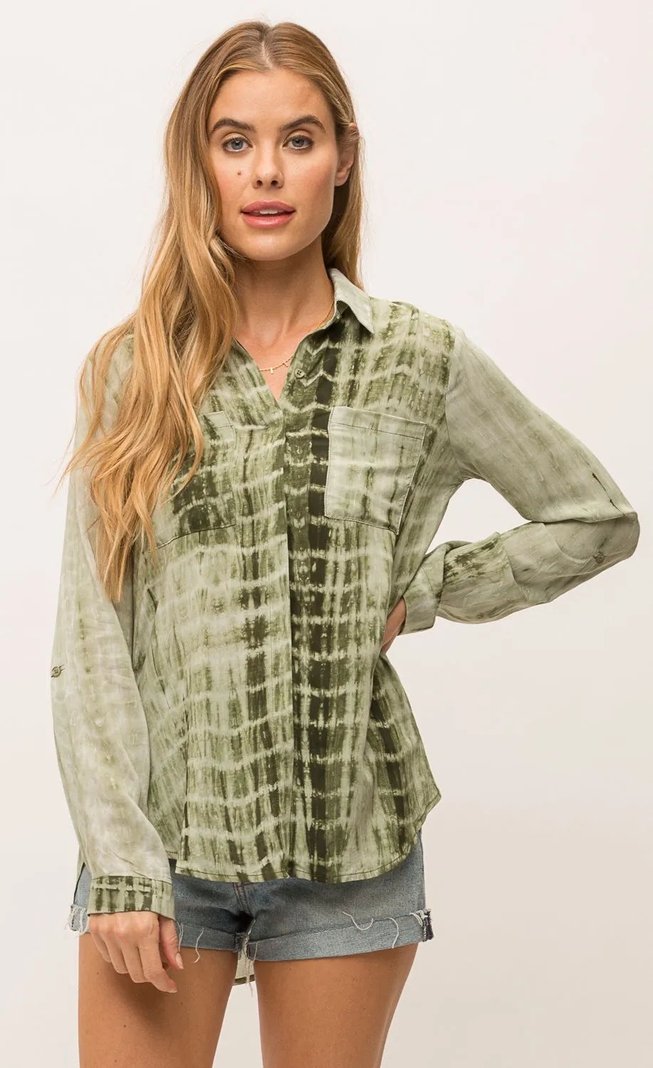 Mystree Flowy Tie-Dye Shirt