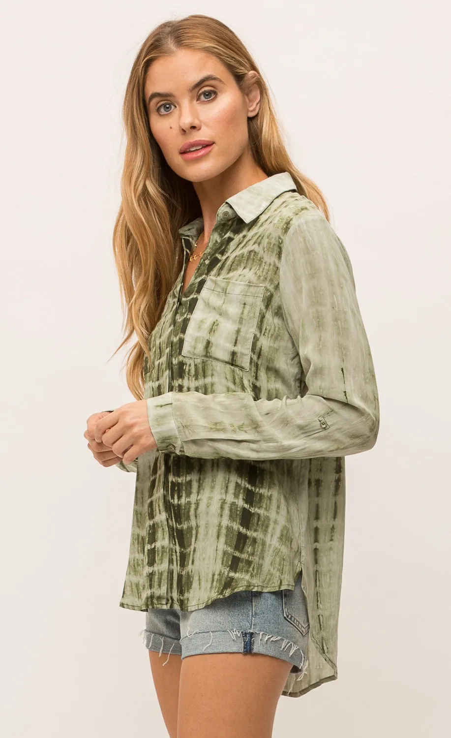 Mystree Flowy Tie-Dye Shirt
