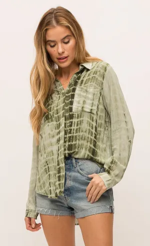Mystree Flowy Tie-Dye Shirt