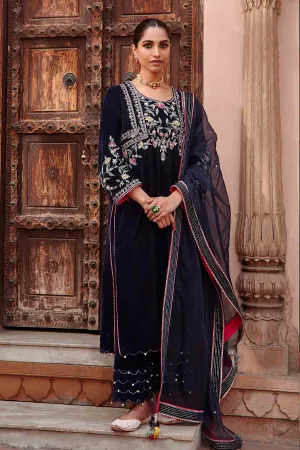 Navy Embellished Long Kurta Set