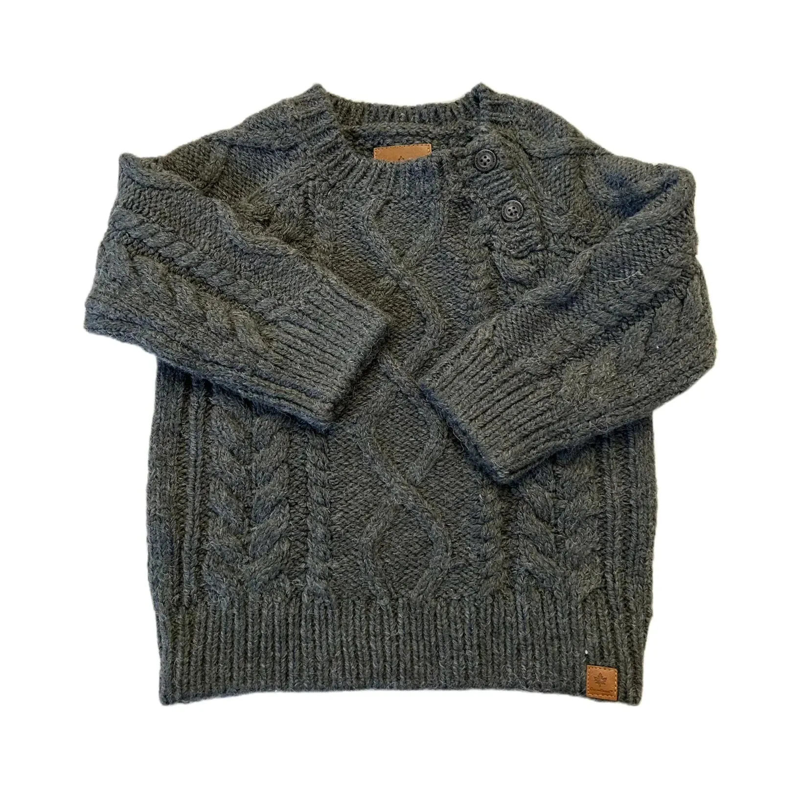 New with tags! Boys Canadiana Cable Knit Sweater Grey Sz 6-12 Months! Retails $38 