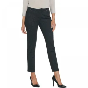 NWT Susan Graver Womens Regular Printed Ponte Faux Fly Pull-On Pants. A310717 XL