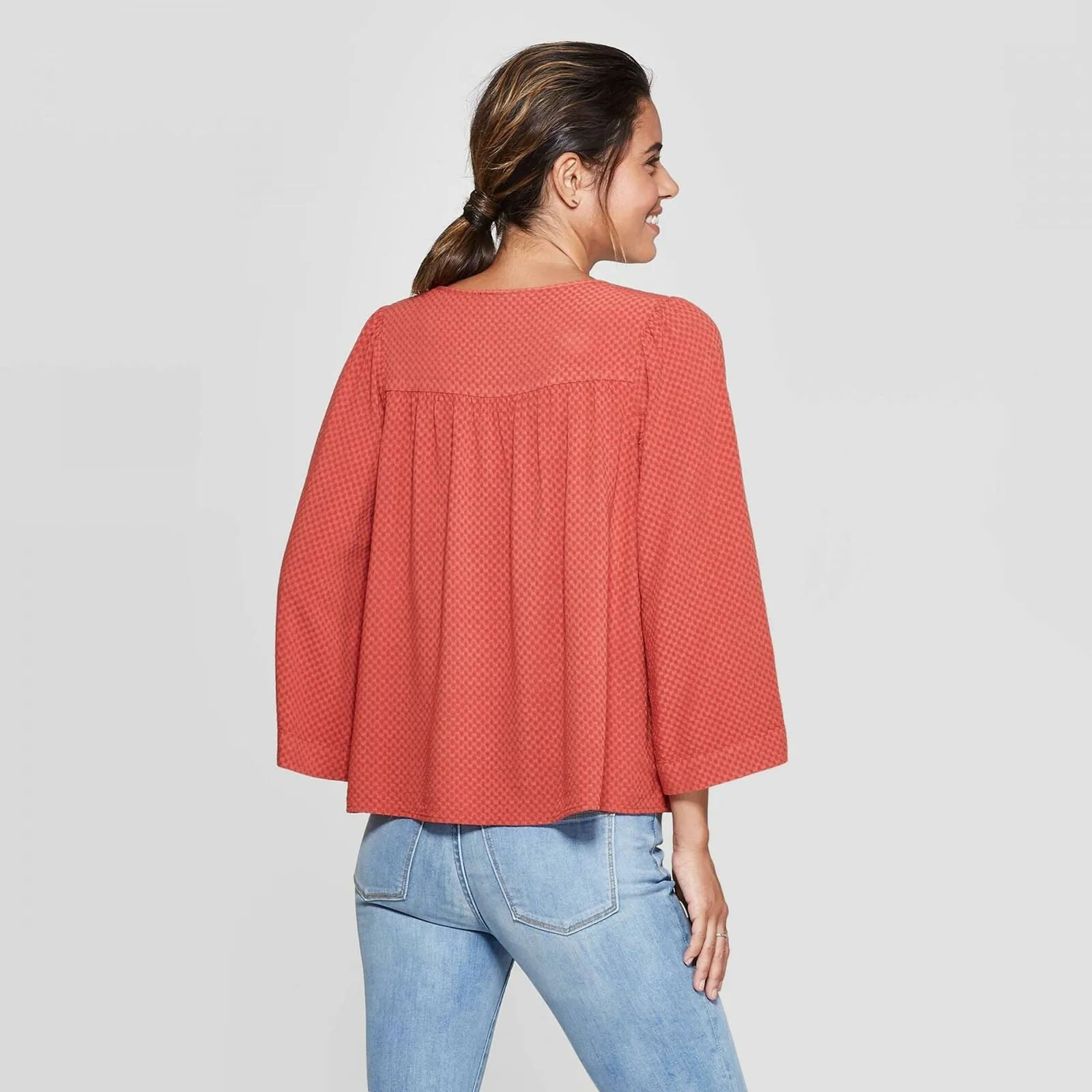 NWT Universal Thread Women's Long Sleeve V-Neck Peasant Top. 00560286 X-Small