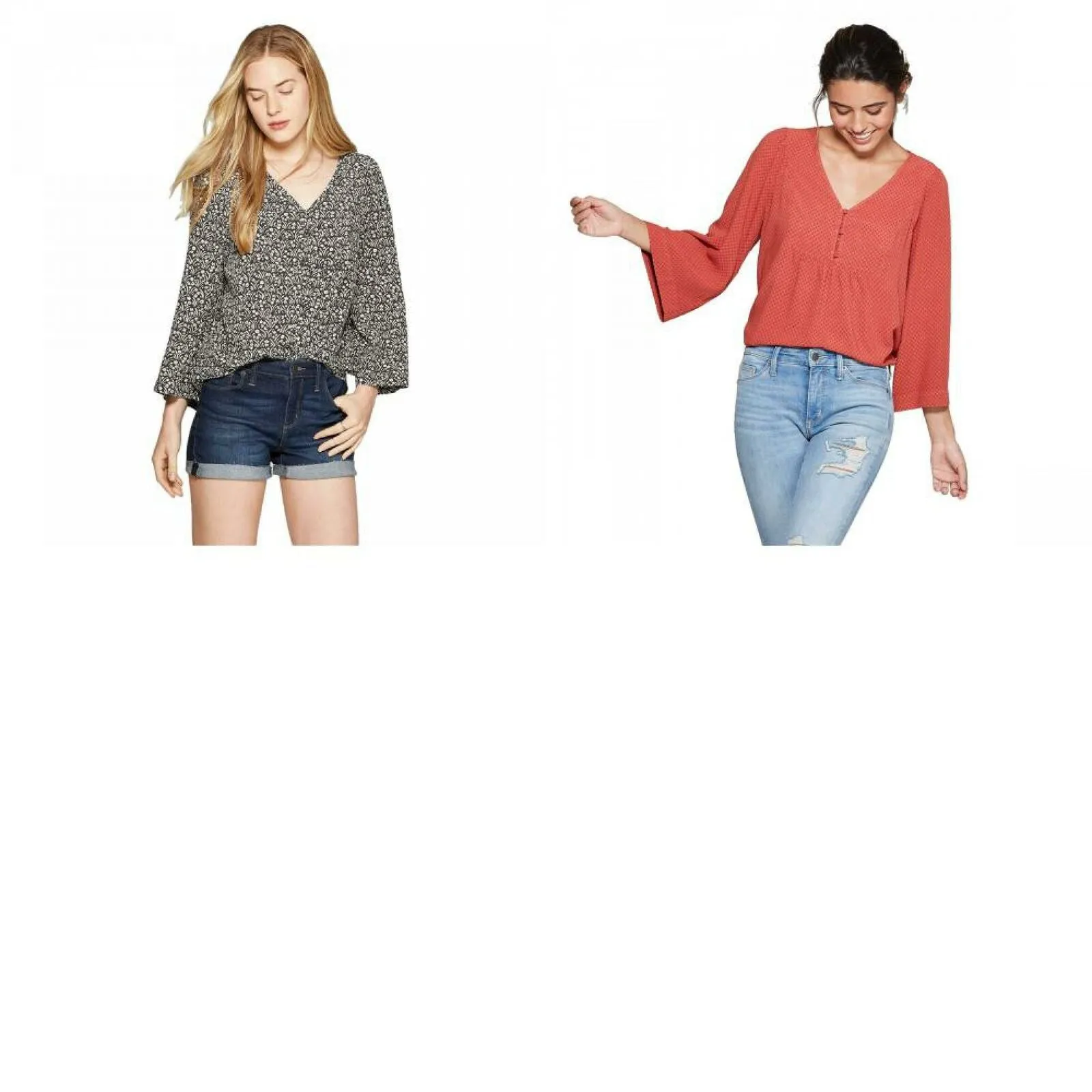 NWT Universal Thread Women's Long Sleeve V-Neck Peasant Top. 00560286 X-Small