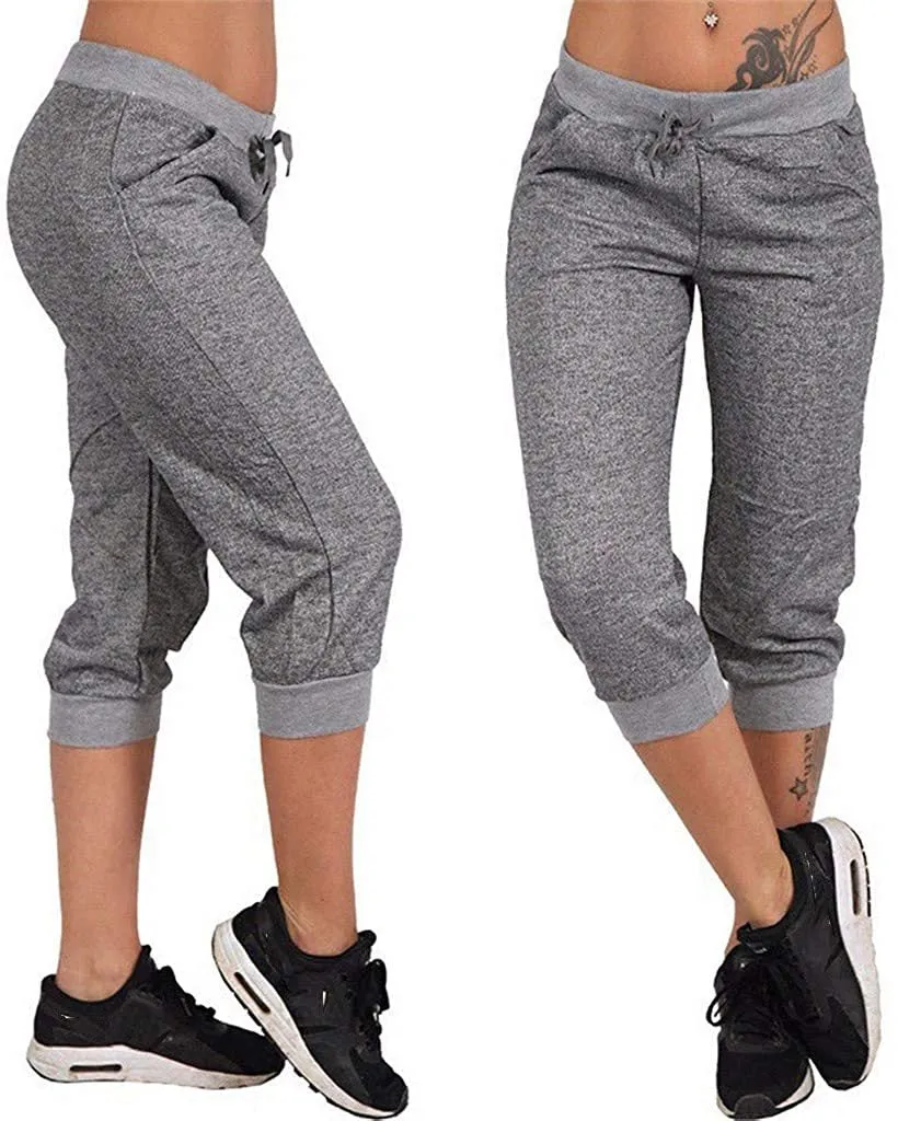 NXY Winsummer Women Cargo Capri Pants Lightweight Drawstring Sport Yoga Jogger Cropped Pants Lounge Track Sweatpants