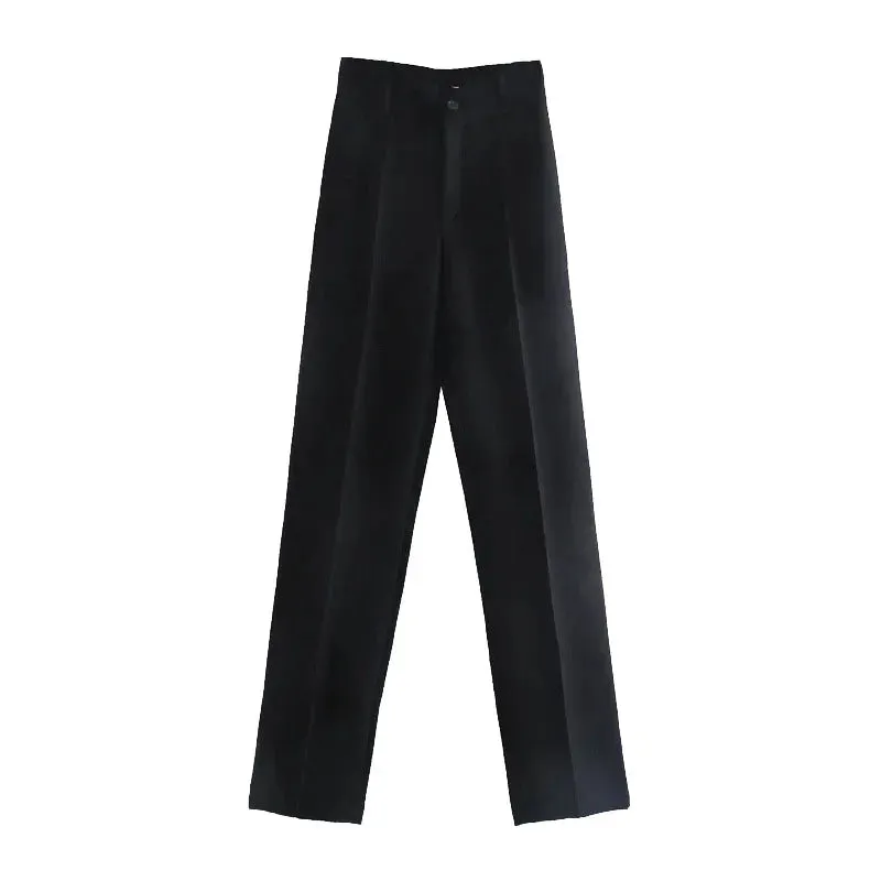 Obsidian Phoenix Women's Luxury High-Waist Straight Pants
