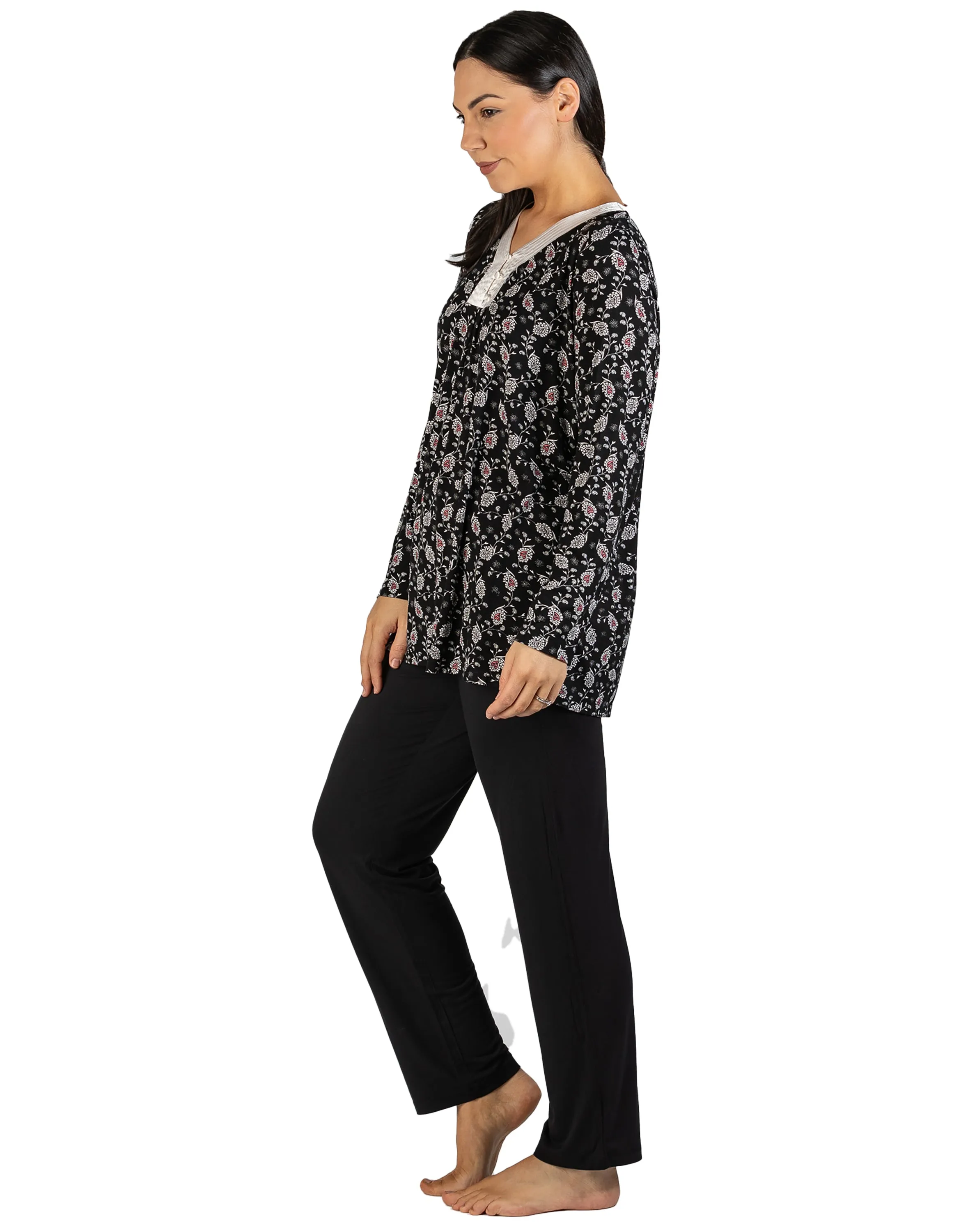 PAISLEY PJ SET BLACK - Y248P