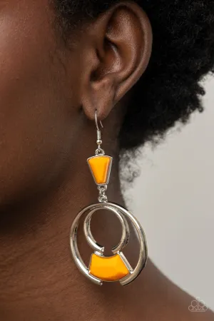 Paparazzi - Deco Dancing - Orange Earrings