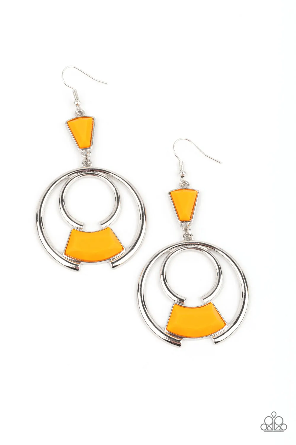 Paparazzi - Deco Dancing - Orange Earrings