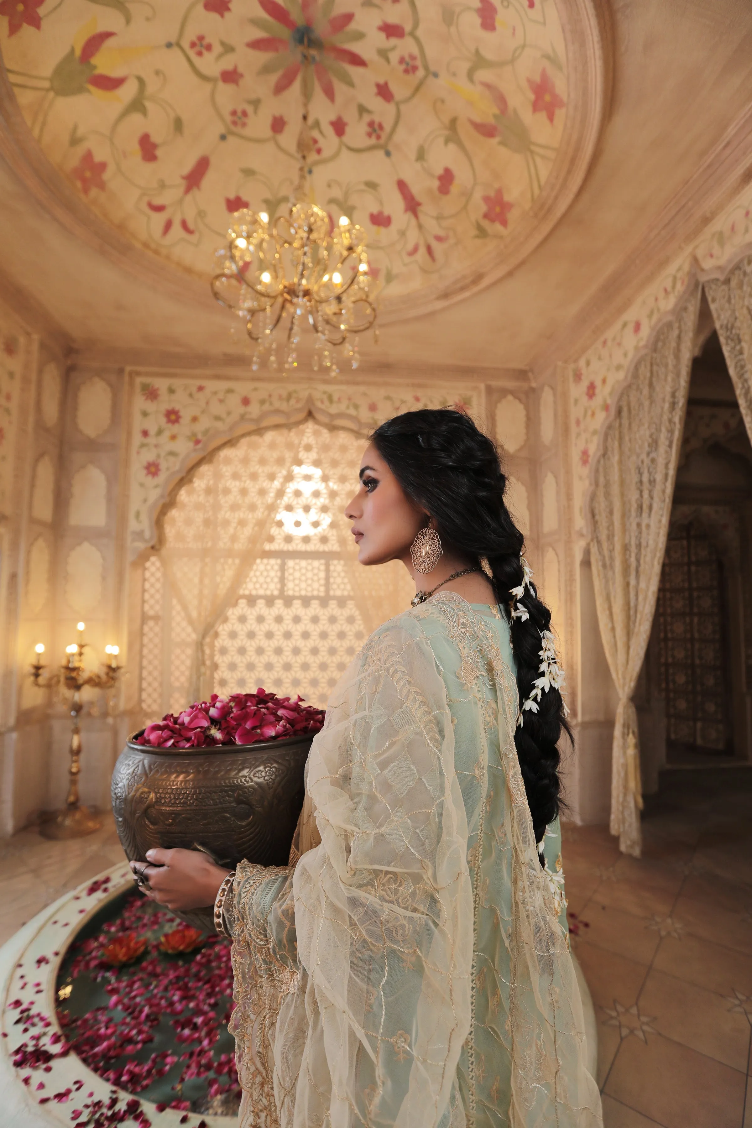 Party Wear Dress Pakistani in Sky Blue Shade #PF357