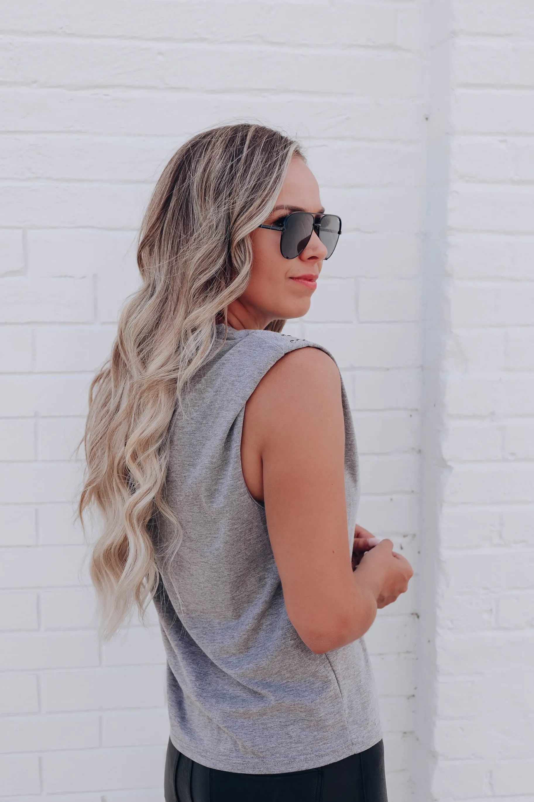 Perez Embellished Muscle Sleeve Top
