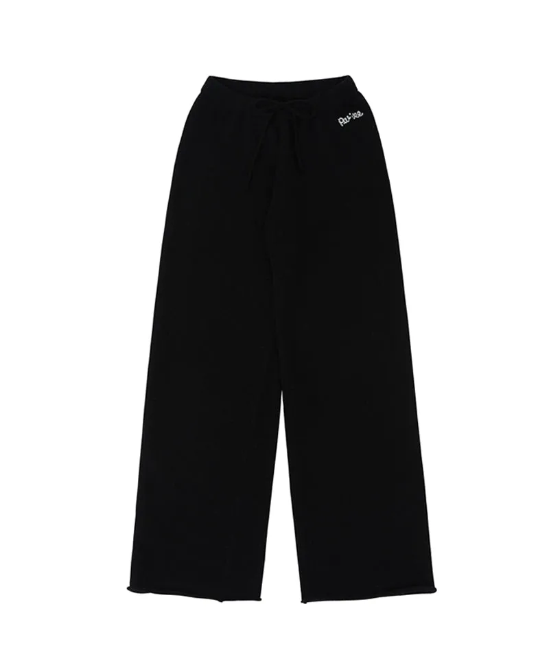 PIV'VEE Cashmere Knit Straight Pants - Ebony Black