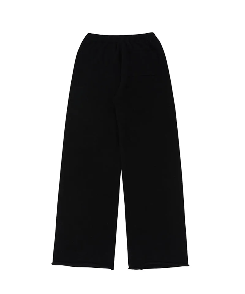 PIV'VEE Cashmere Knit Straight Pants - Ebony Black