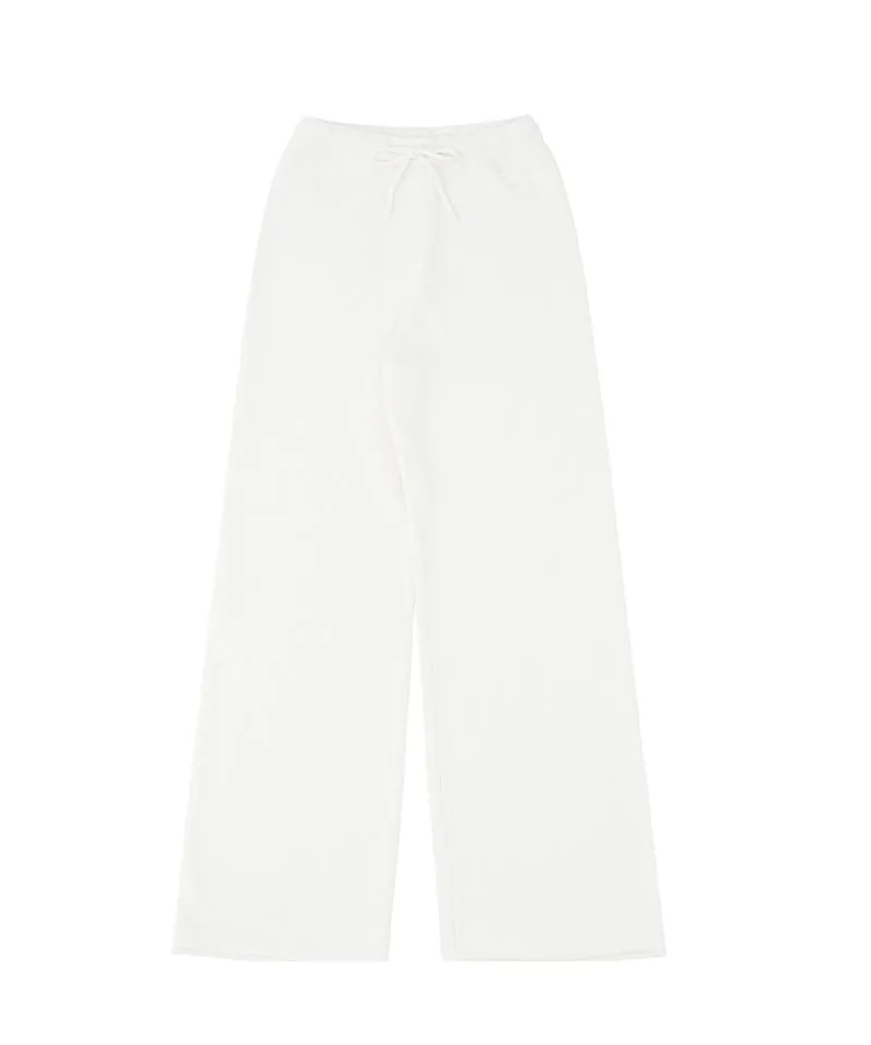 PIV'VEE Cashmere Knit Straight Pants - Pure Ivory