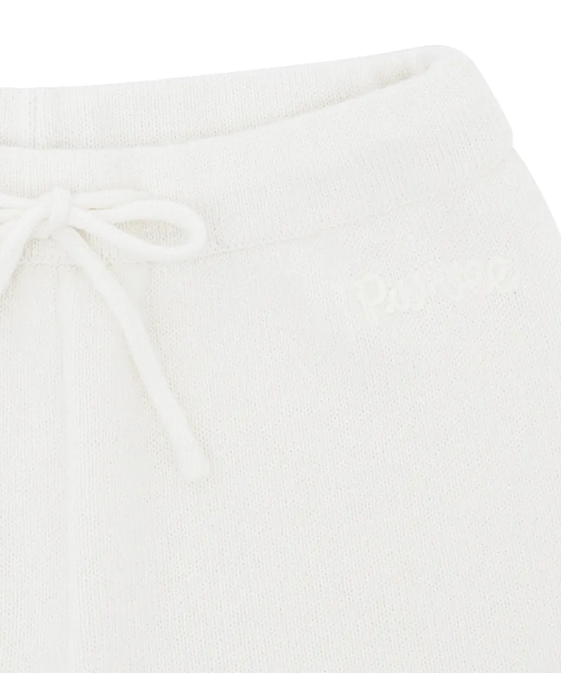 PIV'VEE Cashmere Knit Straight Pants - Pure Ivory