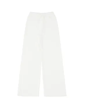 PIV'VEE Cashmere Knit Straight Pants - Pure Ivory