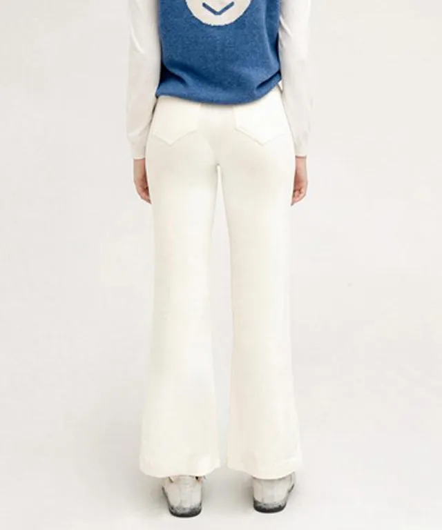 PIV'VEE Comfy Corduroy Trousers - Cloud White