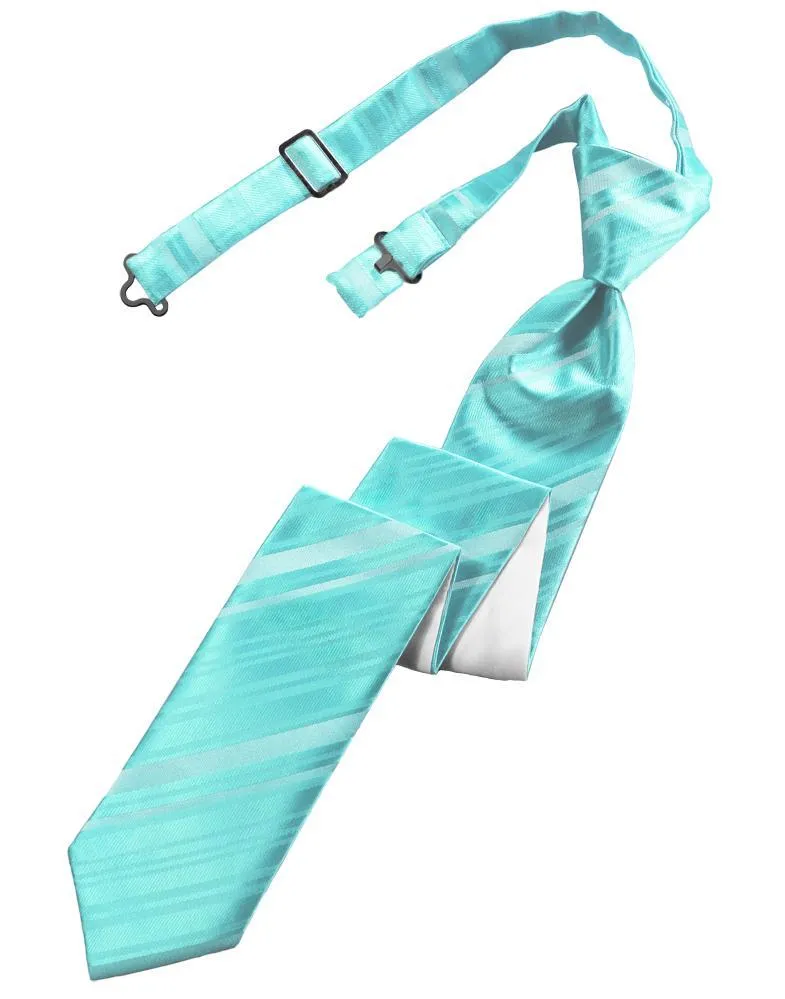 Pool Striped Satin Skinny Necktie