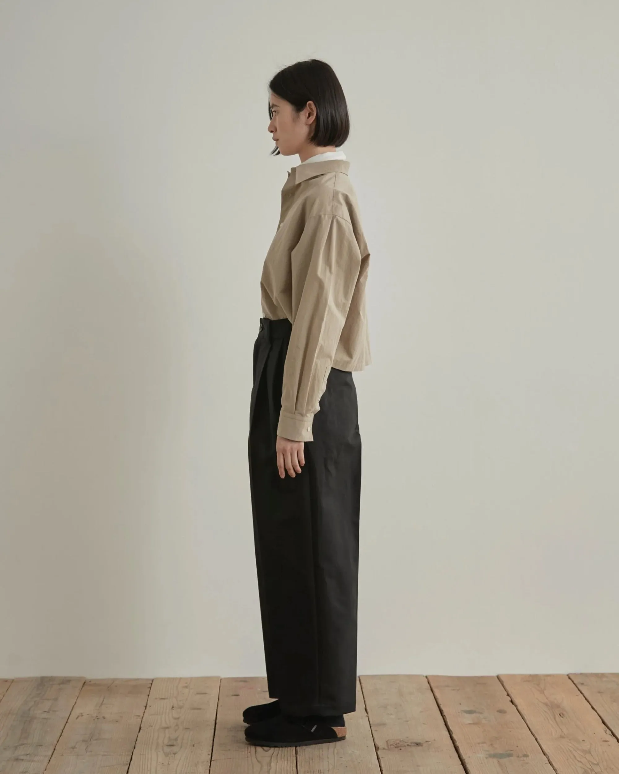 Port 2F Pleated Black Trousers
