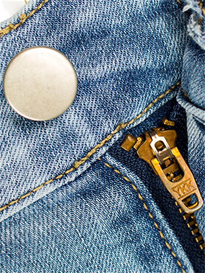 Pretty Small Floral Embroidery Colourful Pearl Vintage Style Bell Bottom Denim Jeans