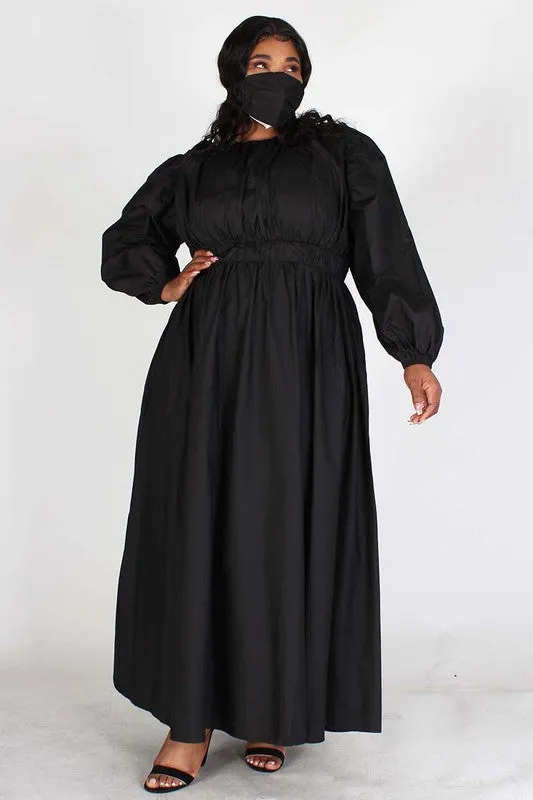 Puff Sleeve Maxi Dress
