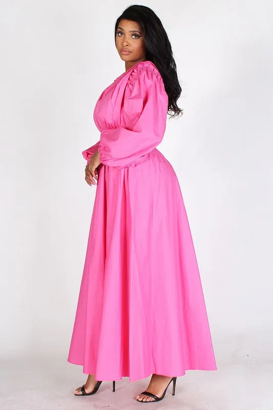 Puff Sleeve Maxi Dress