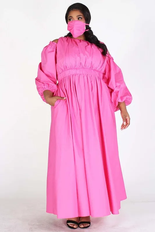 Puff Sleeve Maxi Dress