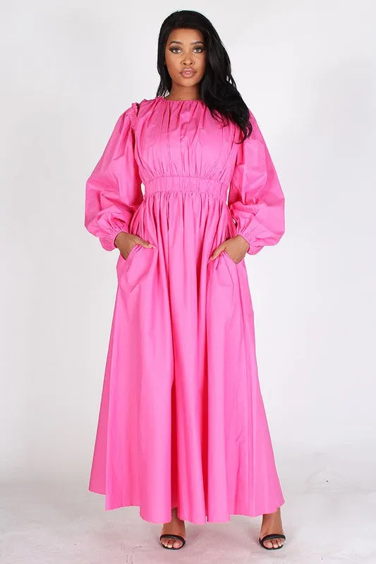 Puff Sleeve Maxi Dress